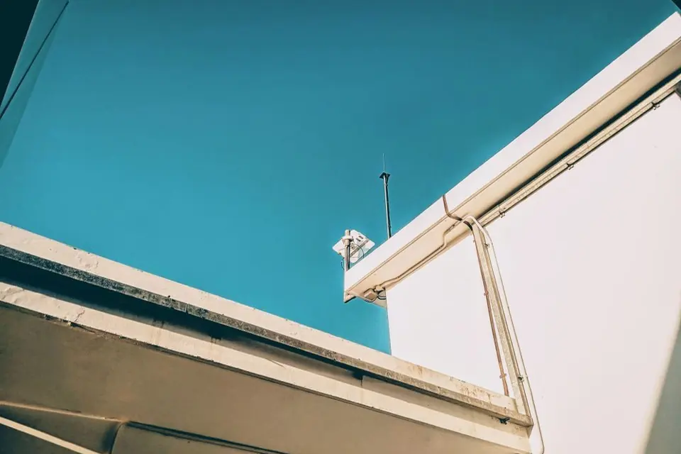 Antenna on a Roof in Sunlight