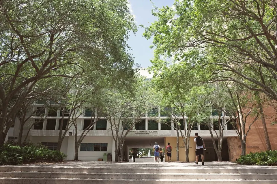 University Campus with Students in Coral Gables