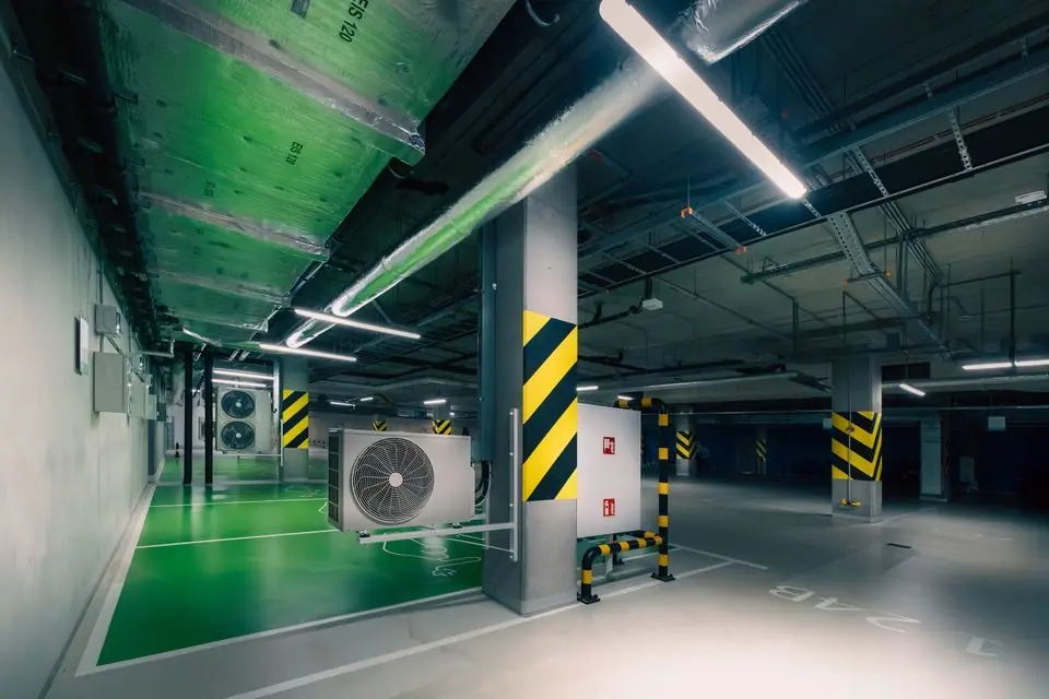Modern Underground Parking Garage Interior