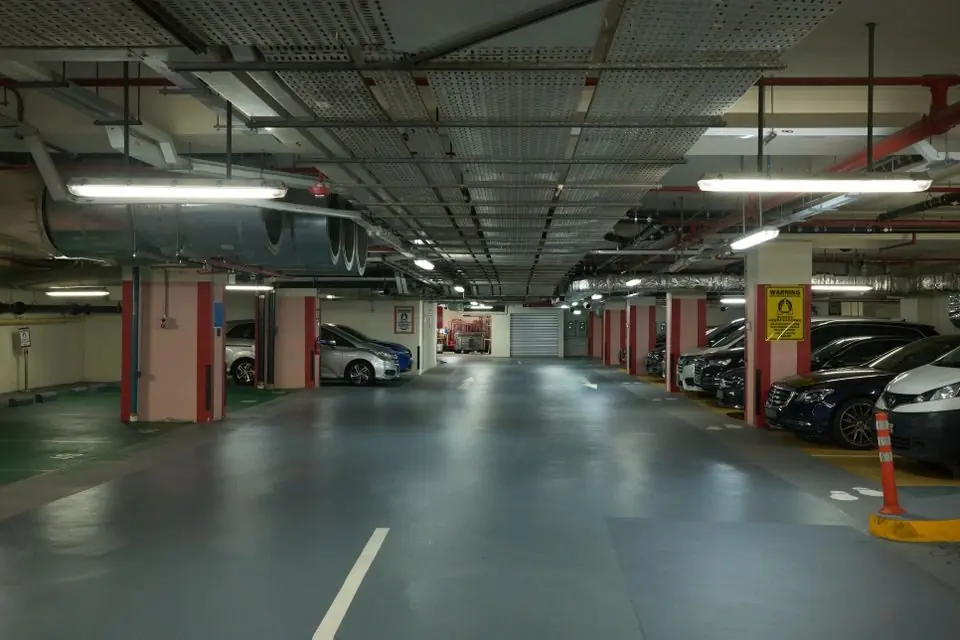 Spacious Underground Parking Garage Interior