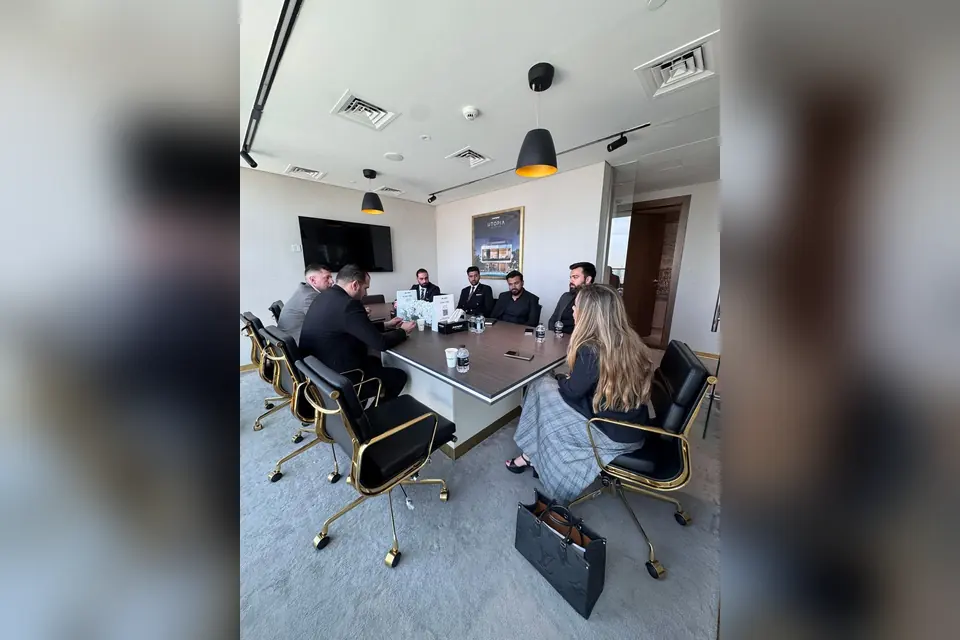 Business Meeting in Modern Conference Room