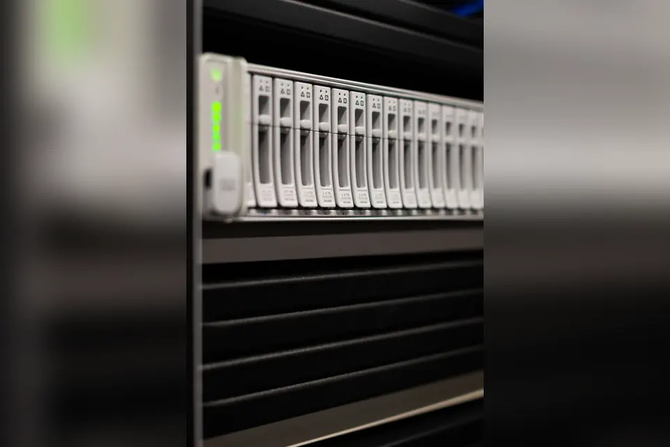 Plastic panel of data machine in server room