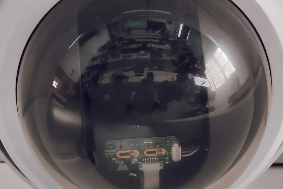 Close Up Shot of a CCTV Camera