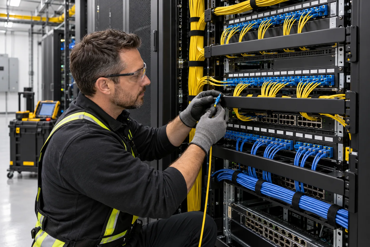 Engineered drawings: Organized fiber and copper patching in a network rack